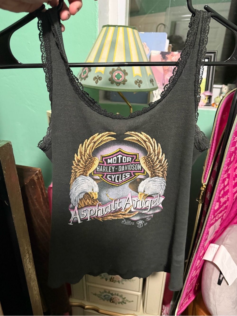 Harley-Davidson Women's Black 'Asphalt Angel' Graphic Tank vintage 1987